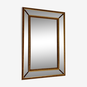 Gilded wall wooden mirror, 40x 60x 5cm, 1950s