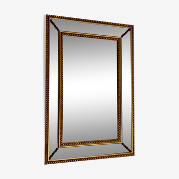 Miroir en bois doré, 40x 60x 5cm, années 50