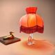 Crystal bedside lamp and silk dome lampshade 60's
