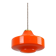 Mid-century italian orange glass & brass pendant lamp