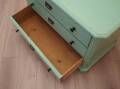 Solid pine chest of drawers painted green, three drawers, Denmark 1950s