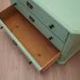 Solid pine chest of drawers painted green, three drawers, Denmark 1950s