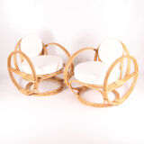 Pair of rattan armchairs