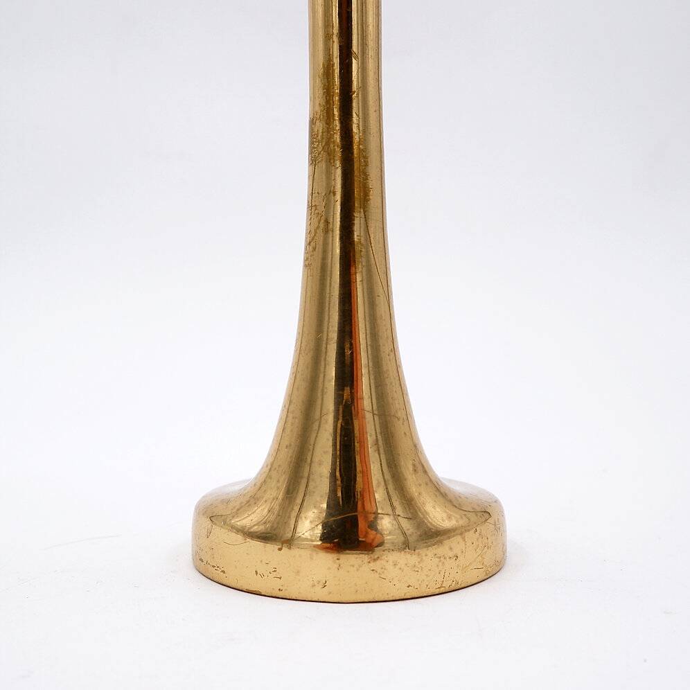 Asymmetrical brutalist flower vase in bronze by Heinz Goll, 1960s.