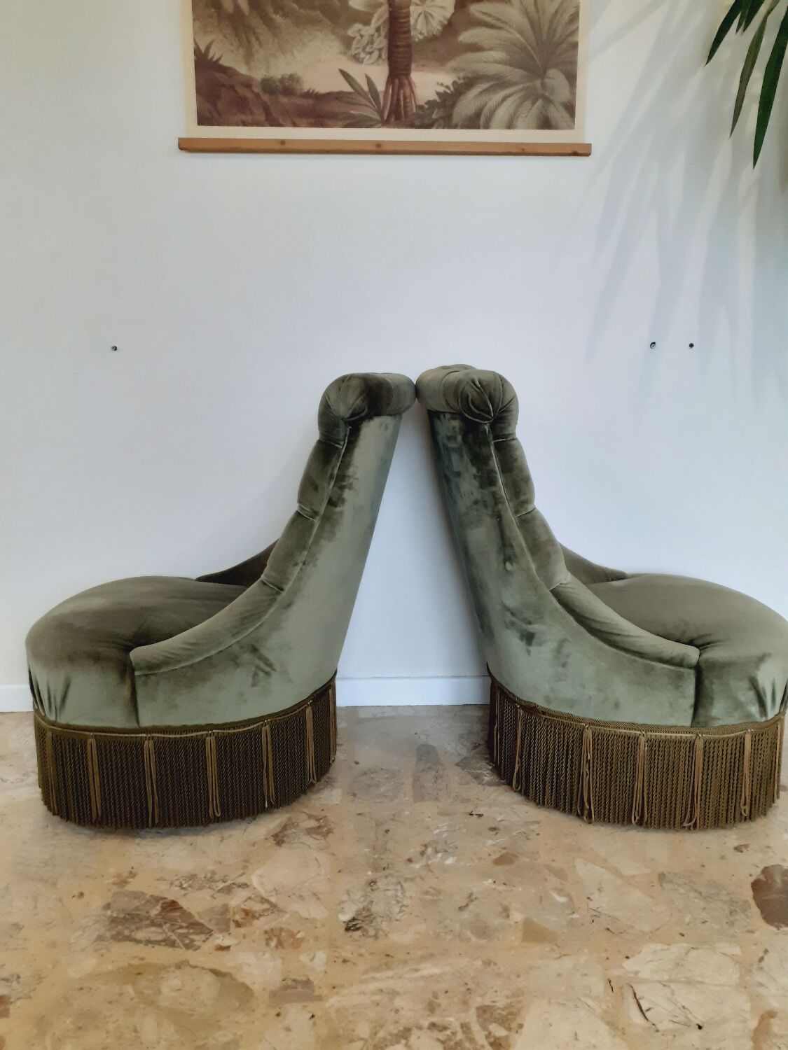 Pair of toad armchairs