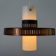 Glass ceiling light with a copper-coloured metal frame, 1960s, Germany.