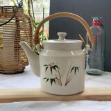 Asian style teapot with bamboo handle