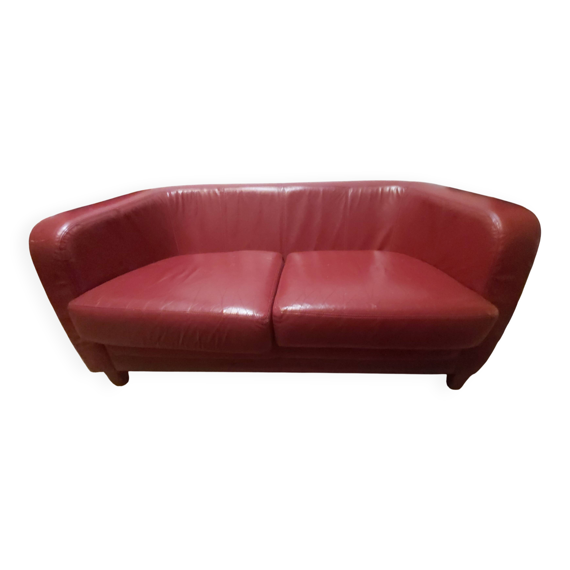 burgundy leather sofa