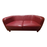 burgundy leather sofa