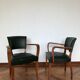Paire de fauteuils bridge vert