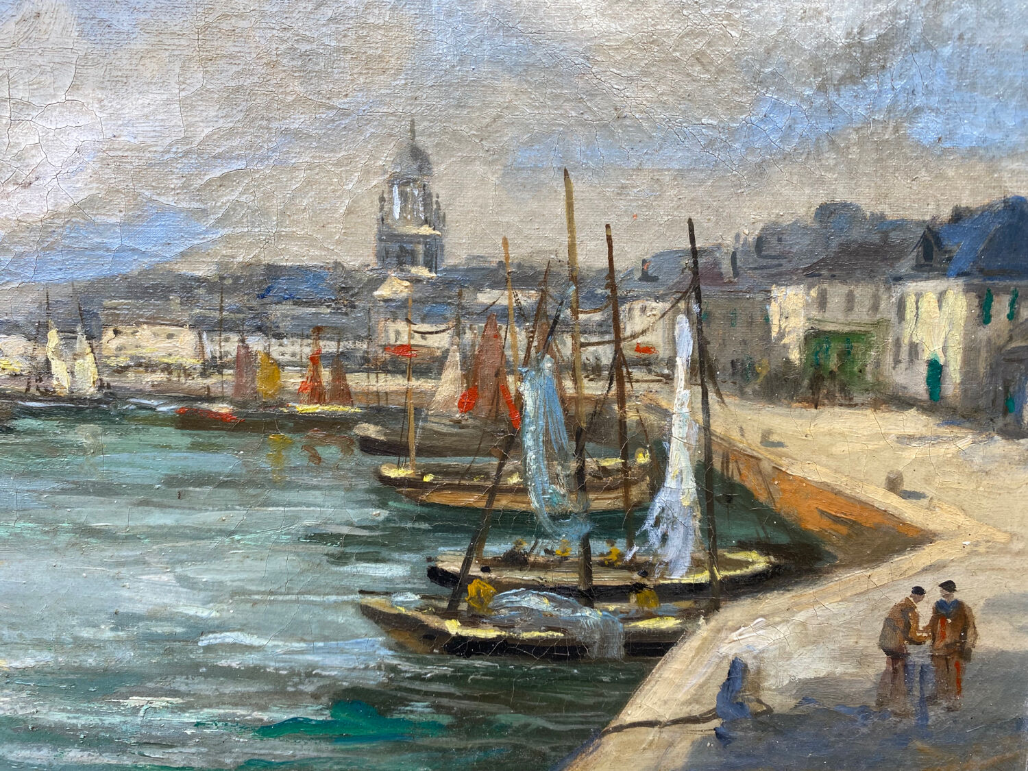 Port landscape signed late 19th century early 20th century