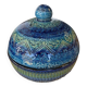 Vintage ceramic bonbonnière in Bitossi Rimini Blue style.