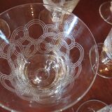 6 art deco wine glasses