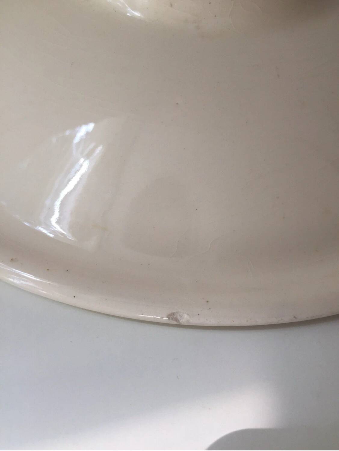 Large round ceramic serving platter from Lunéville, Chantal pattern