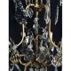 Cage chandelier 6 lights in bronze and crystal