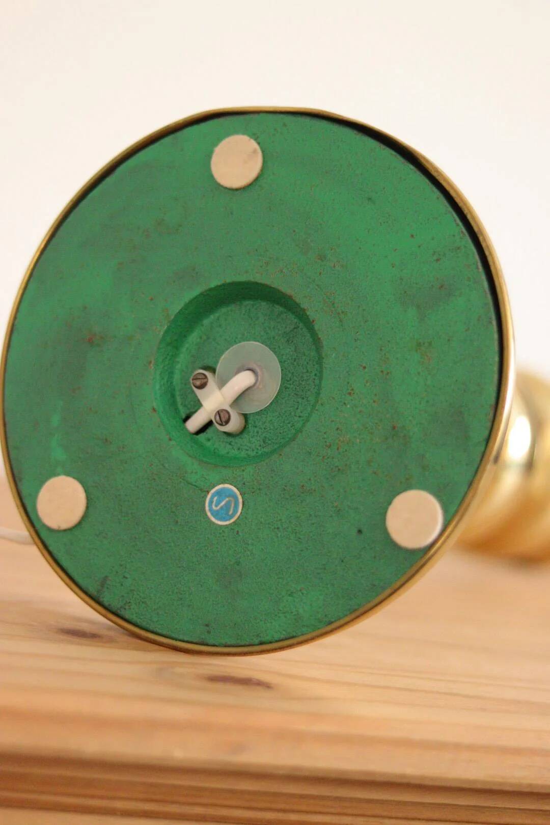 Pair of tall mid-century Swedish brass bobbin lamps by Aneta