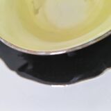 Large black, yellow iridescent and white Art Deco Saint-Amand cup.
