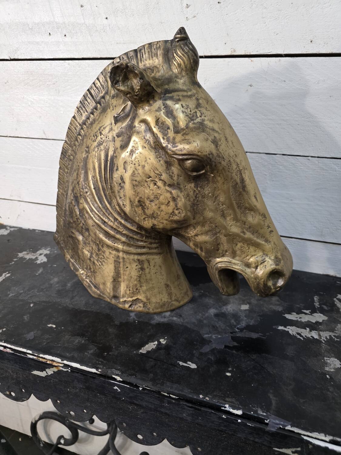 Bronze horse head, mid-20th century