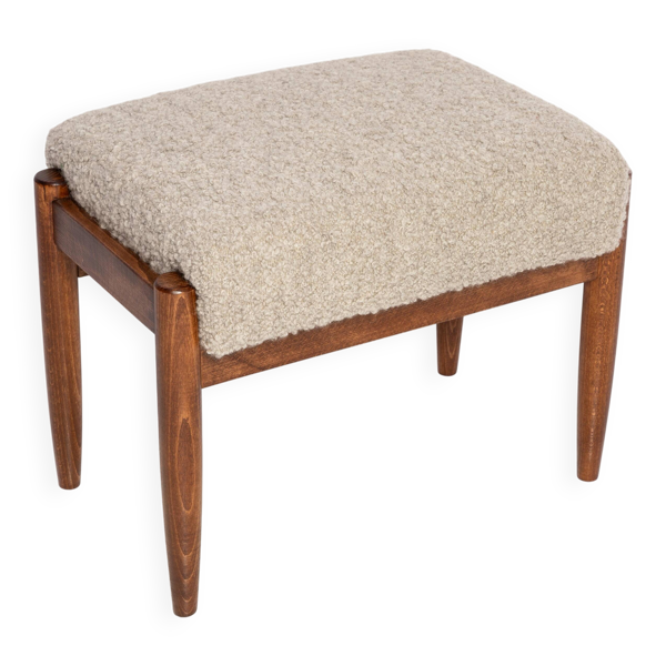 Tabouret unique en laine d'alpaga gris, Edmund Homa, Pologne, années 1960 — Beyit