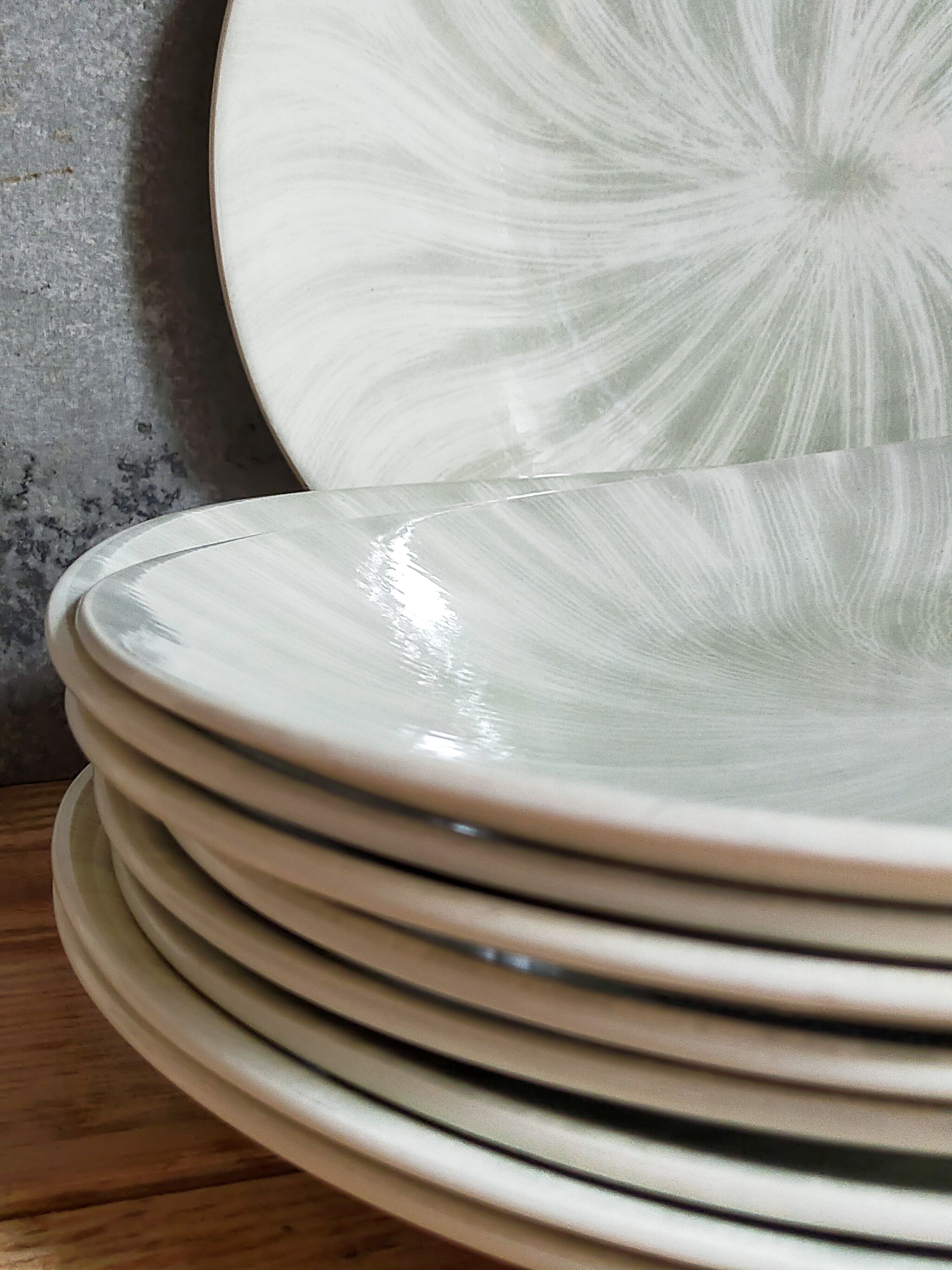 Nine earthenware plates from Salins-les-Bains vintage