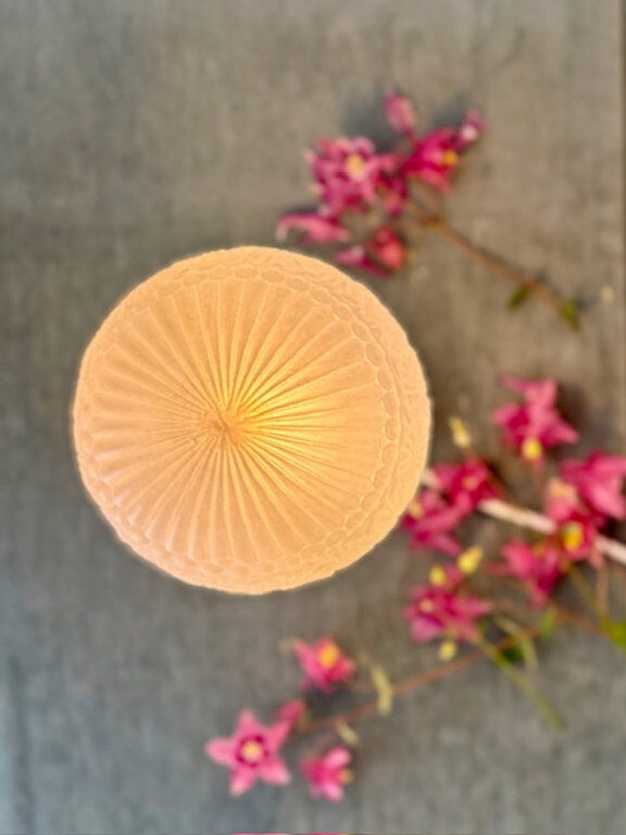 Art Deco lamp from the 1930s with a floral globe.