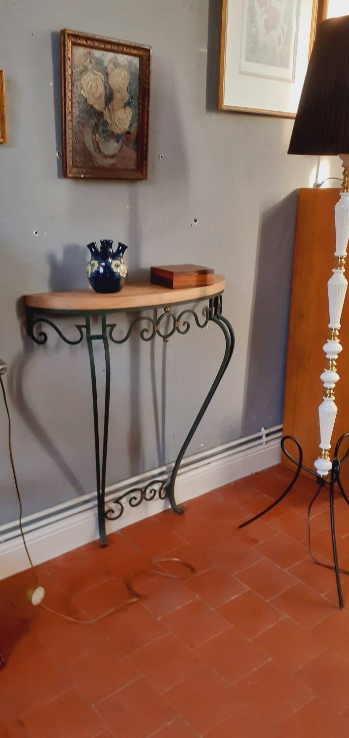 Vintage wrought iron console from the 50s