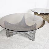Paire de tables basses brutalistes, années 1970