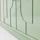 Buffet vintage des années 1970, vert pastel, relief, finition brillante, chrome