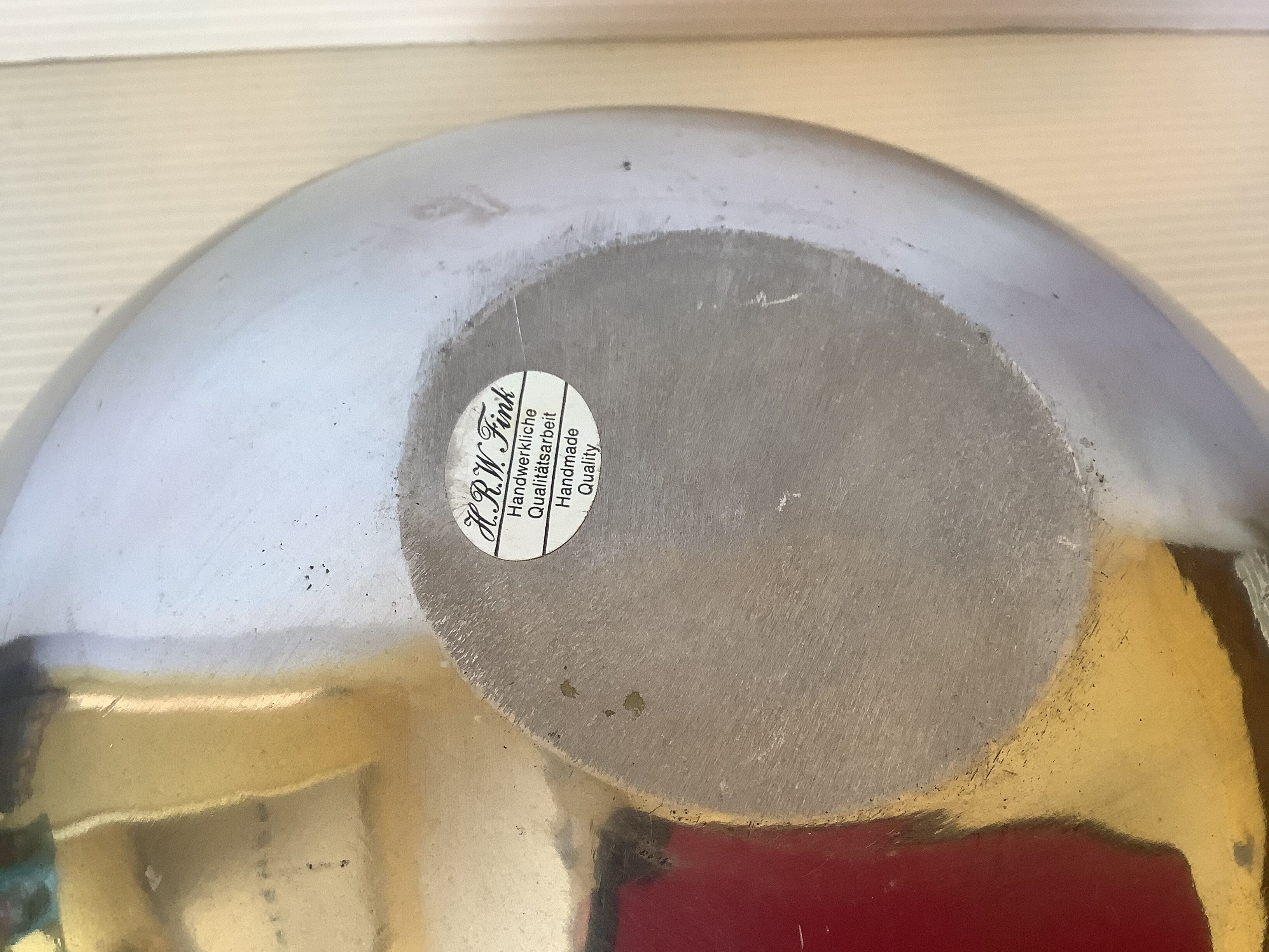 Empty chrome metal pocket