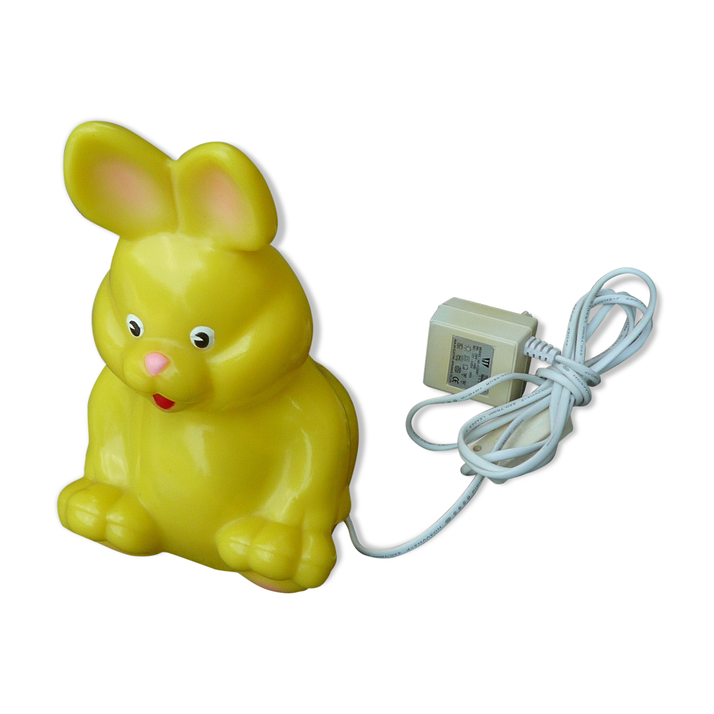 Yellow rabbit table lamp, vintage design 1980s