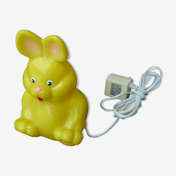 Lampe à poser lapin jaune design vintage années 1980