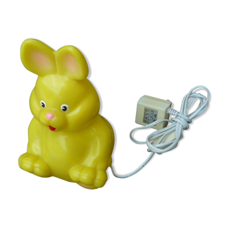 Lampe à poser lapin jaune design vintage années 1980