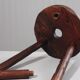 Brutalist tripod stool, solid pine, 1950s