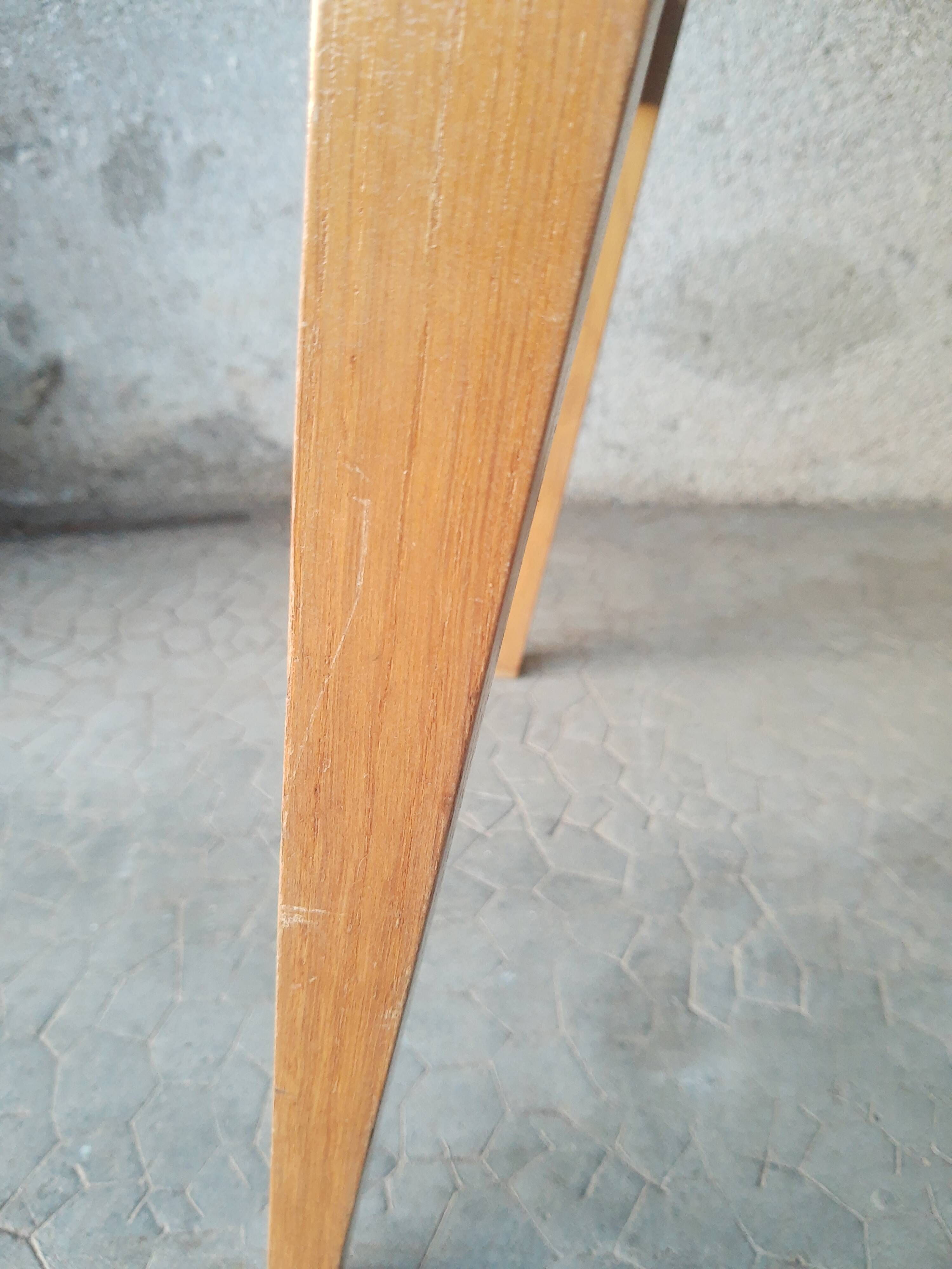 Vintage wooden compass foot bedside table