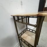 Art Deco bedside table in brass and veined marble, 20th century