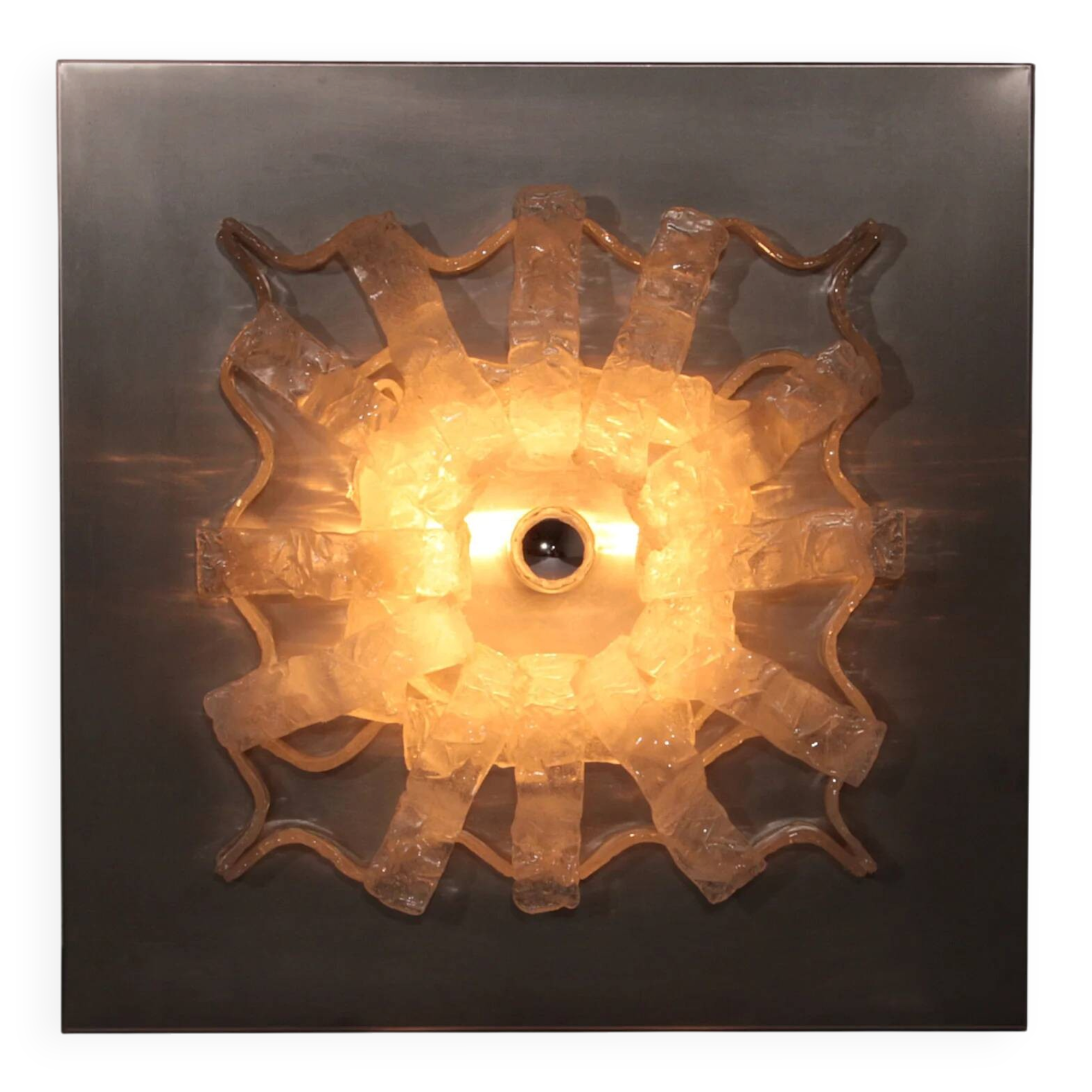 Angelo Brotto wall lamp sculpture panel for Esperia Italy 1970