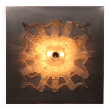 Panneau sculpture lampe murale Angelo Brotto pour Esperia Italie 1970