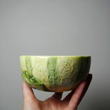 3 earthenware bowls with melon decoration, vintage 1980s.
