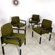 Lot de 4 chaises fauteuils design années 80 Wilkhahn métal et tissu vintage
