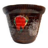 Cache pot Poët Laval vintage en barbotine