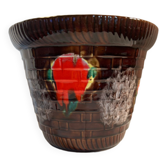Cache pot Poët Laval vintage en barbotine
