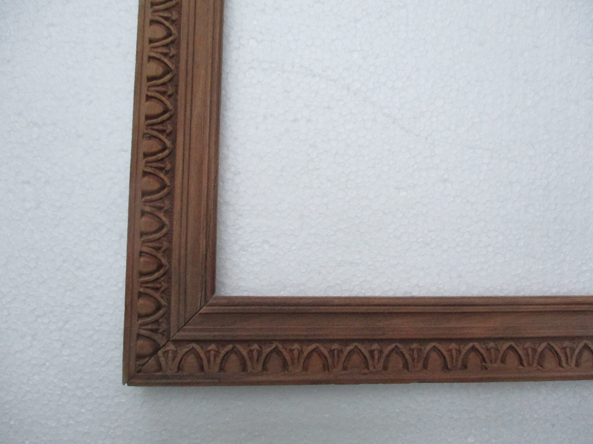 Pair of old wooden frames, oves decoration