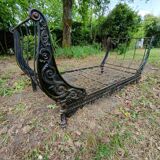 Bench, cast iron daybed, late 19th - early 20th century