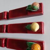 Suite of 6 dabbling knife holder fruits
