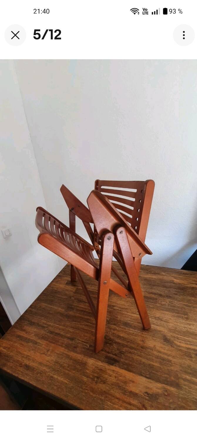 REX folding armchair by designer Niko KRALJ, 1950s, compass legs