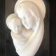 Virgin and Child bas relief in alabaster on black marble Inactive Photos