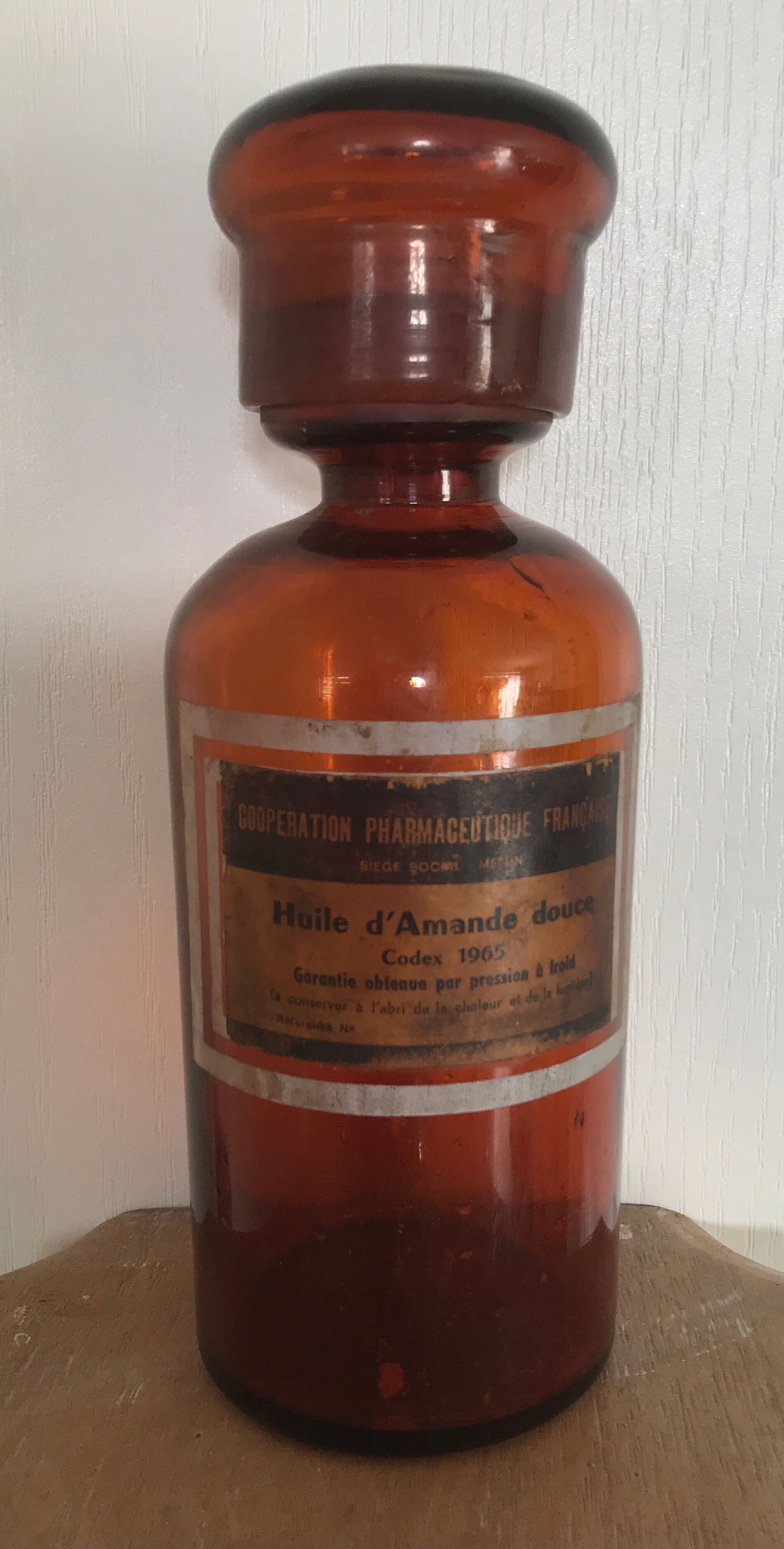 Old pharmacy jar bottle in blown glass 26 cm