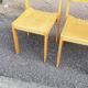 Set of 4 vintage light wood chairs