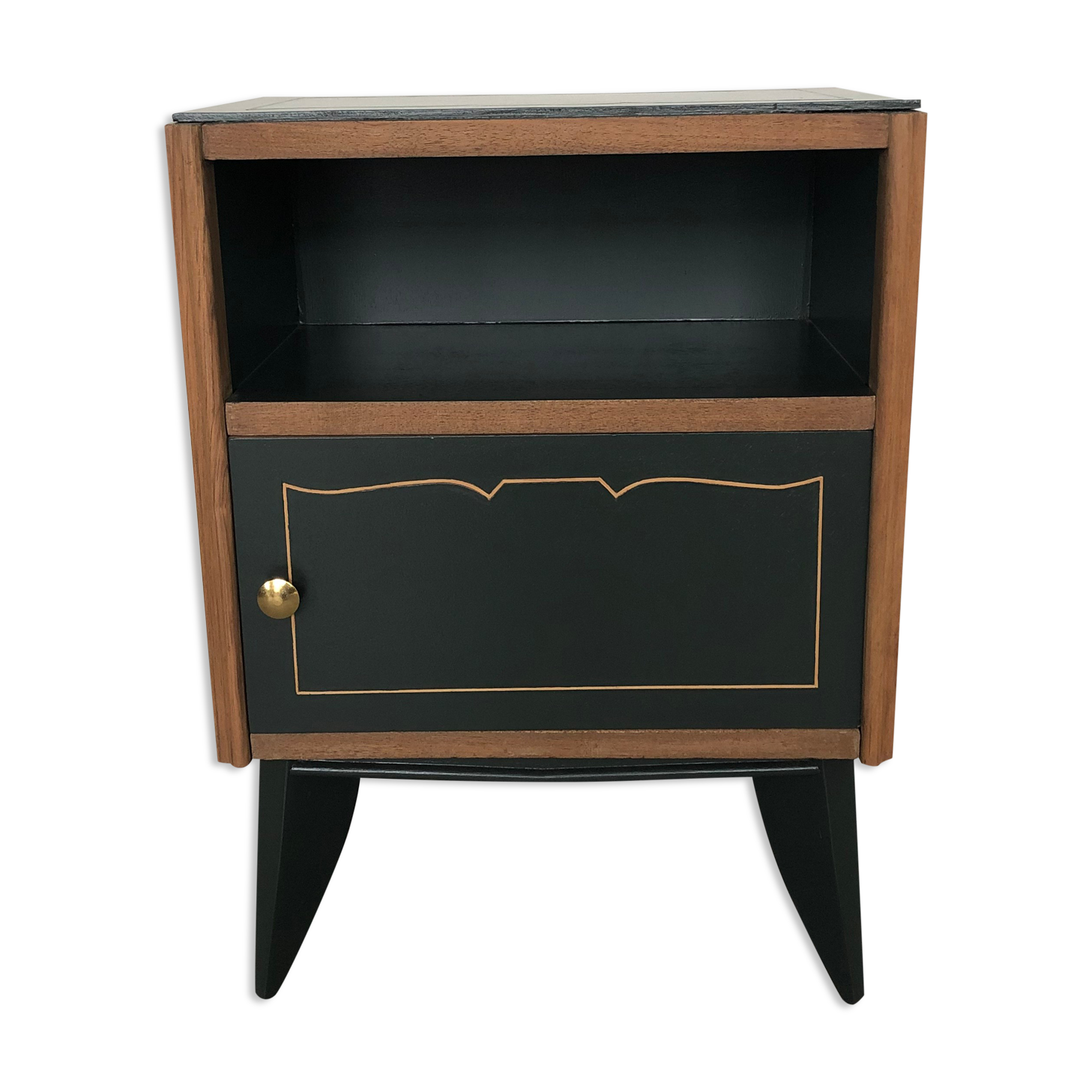 Bedside art deco obsidian green