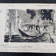 Ink and ink wash on paper - venice was in love jacques boullaire (1893-1976)